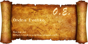 Ondra Evetke névjegykártya
